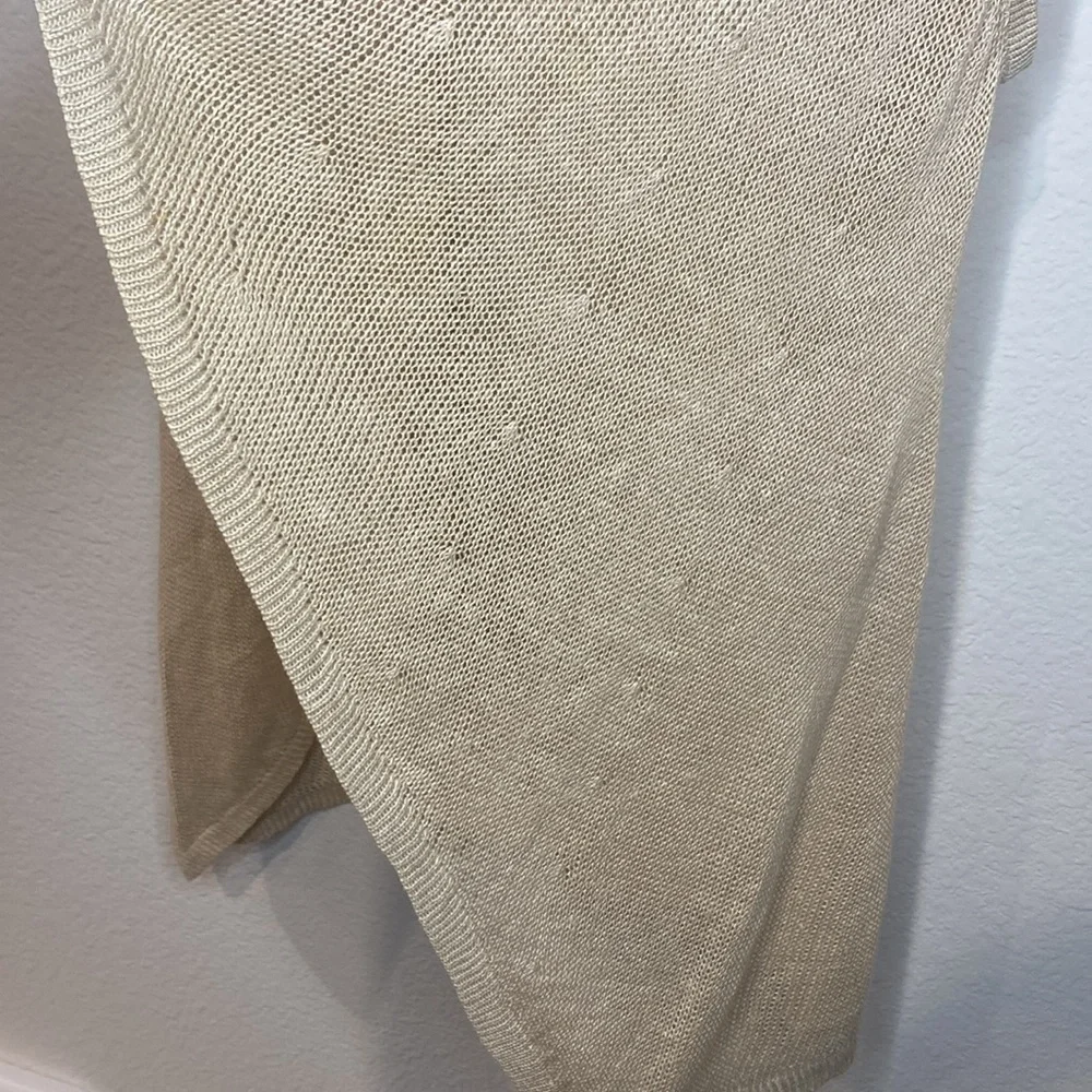Eileen Fisher Linen Knit Waterfall Tan Vest XS/TP - Picture 11 of 11